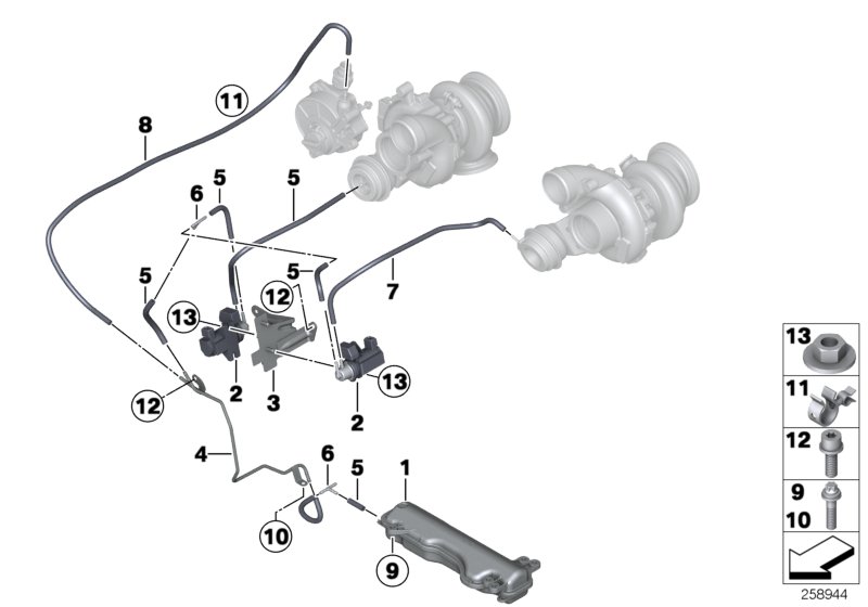 Diagram Vacuum control exhaust turbocharger for your 2018 BMW M550iX   
