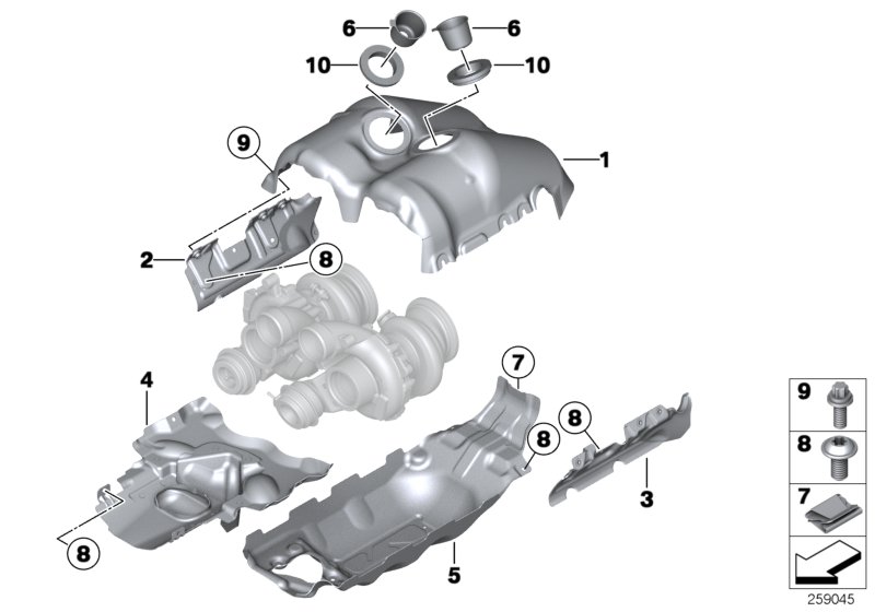 Diagram Exhaust turbocharger heat shield for your 2023 BMW X2   