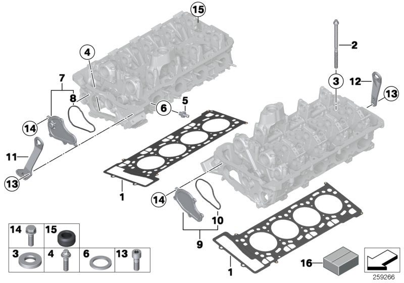 Diagram Cylinder Head Attached Parts for your 2013 BMW 650iX   