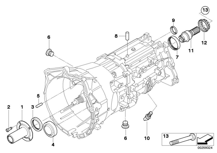 Diagram GS6X37BZ grbx housing and mount. Parts for your 2012 BMW X3   