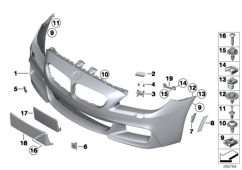Diagram M Trim, front for your 2015 BMW 640iX   