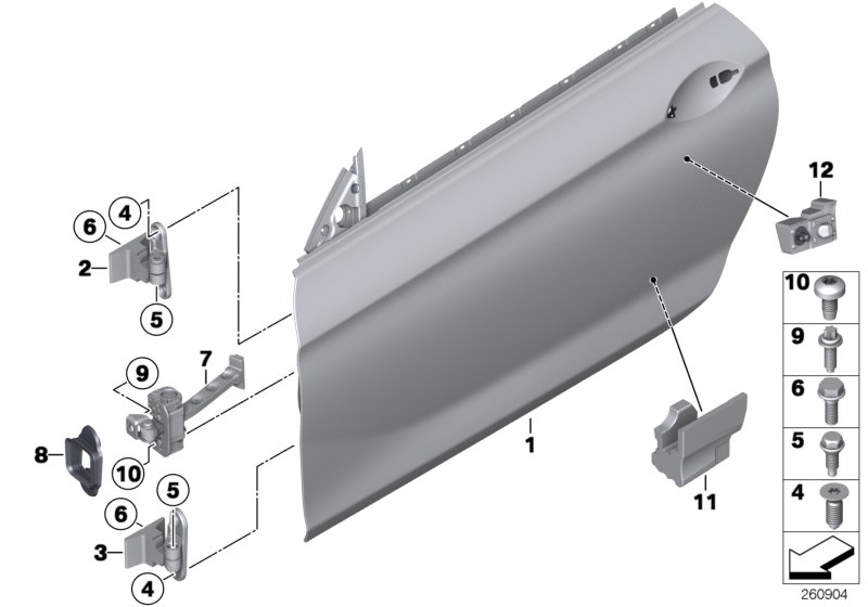 Diagram FRONT DOOR-HINGE/DOOR BRAKE for your 2009 BMW M6   