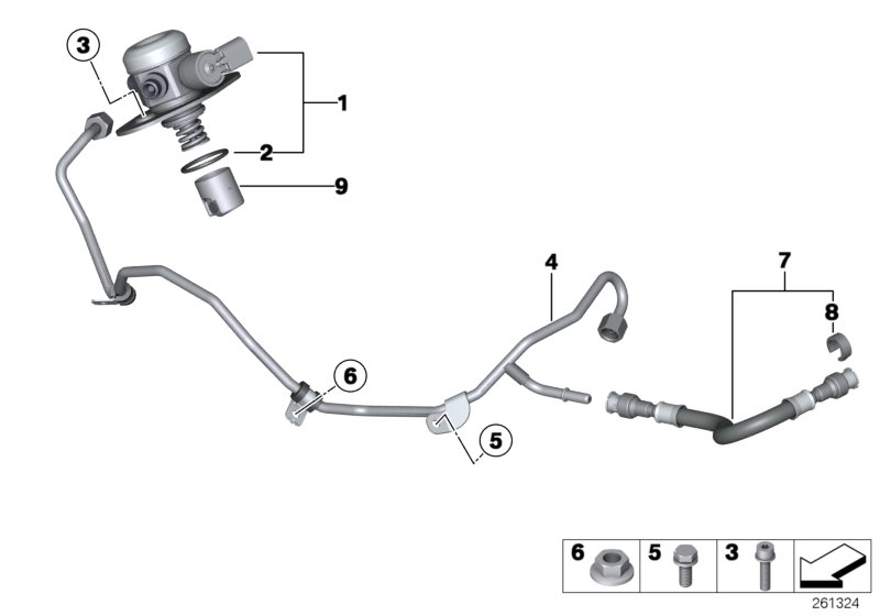Diagram High-pressure pump/Tubing for your 2014 BMW M6   