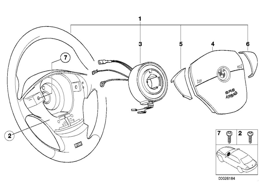 Diagram M sports steer.-wheel, airbag, leather for your 2015 BMW 640iX   