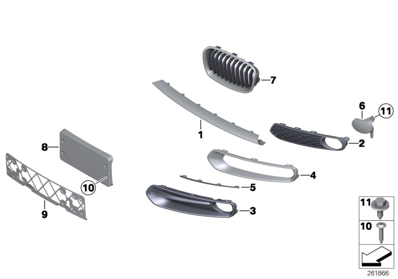 Diagram Trim, decor elements, front for your BMW