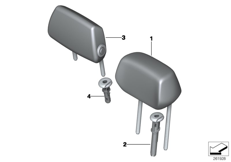 Diagram Rear seat head restraint for your 2014 BMW X3   