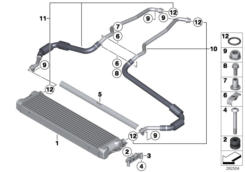 Diagram Engine oil cooler/oil cooler line for your 2013 BMW M6  Coupe 