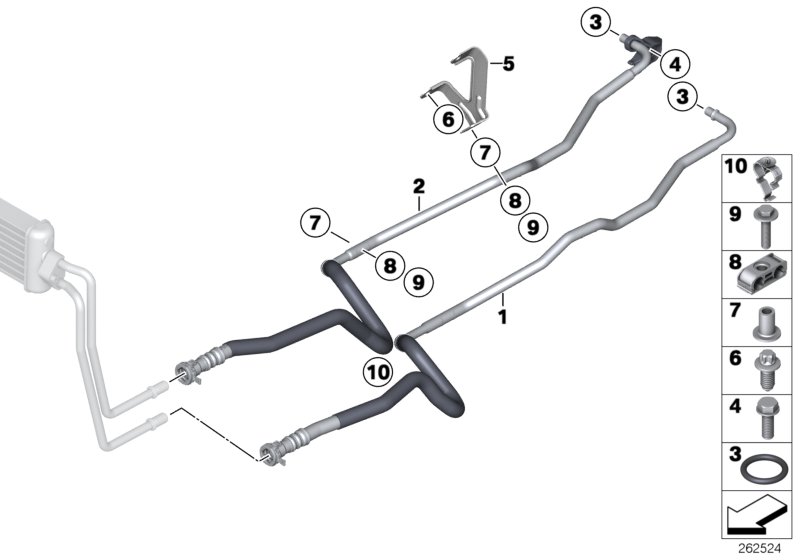 Diagram Transmission oil cooler line for your BMW