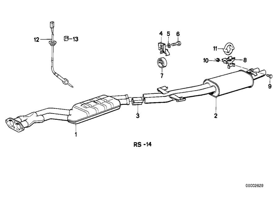 Diagram Catalytic CONVERTER/FRONT silencer for your BMW