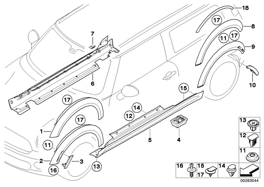 Diagram Cover door sill / wheel arch for your MINI