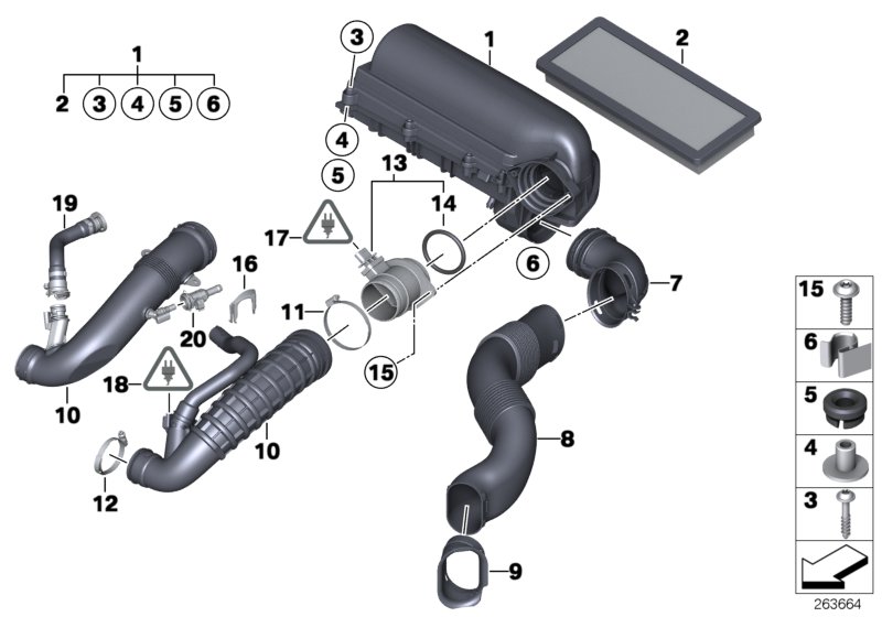 Diagram Intake muffler/Filter cartridge/HFM for your MINI