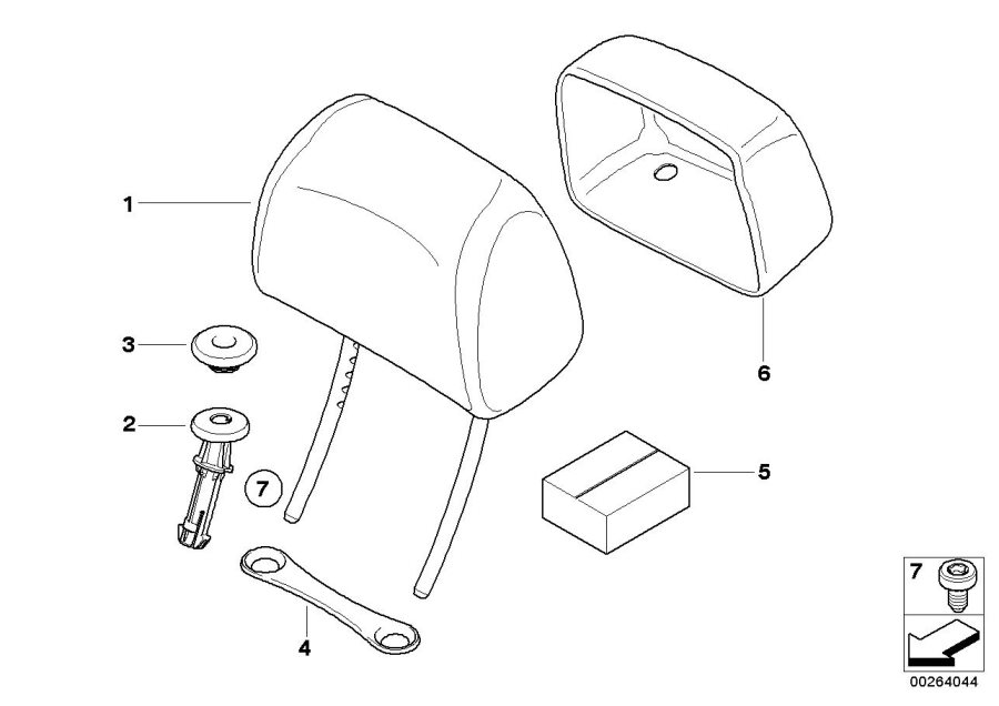 Diagram Seat, front, head restraint, base seat for your 2017 BMW i3   