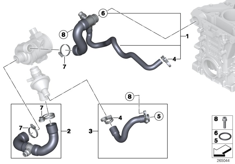 Diagram Cooling System Water Hoses for your 2015 BMW 328i   