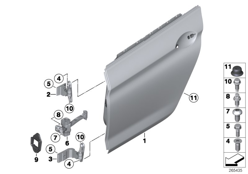 Diagram Rear door - hinge/door brake for your 1988 BMW M6   