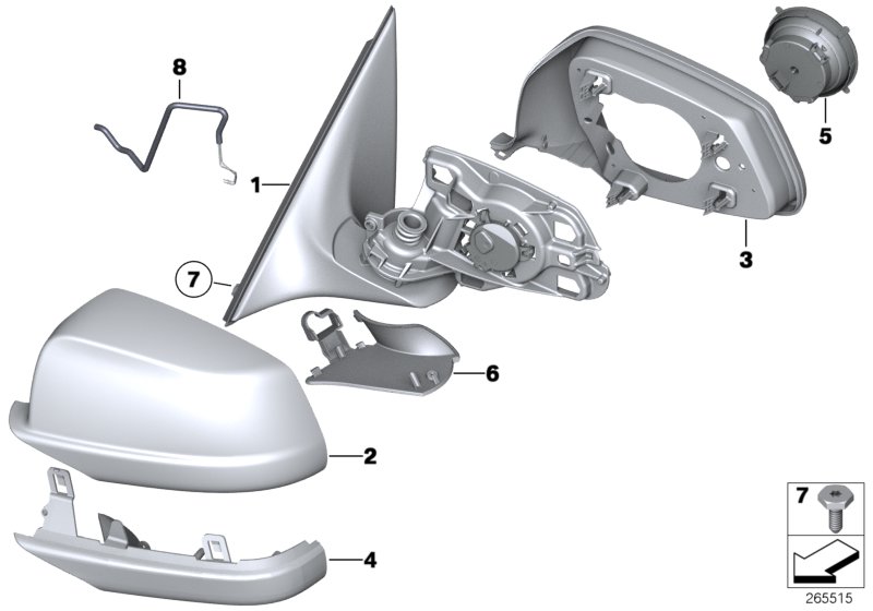 Diagram Exterior mirror (S760A) for your 1996 BMW