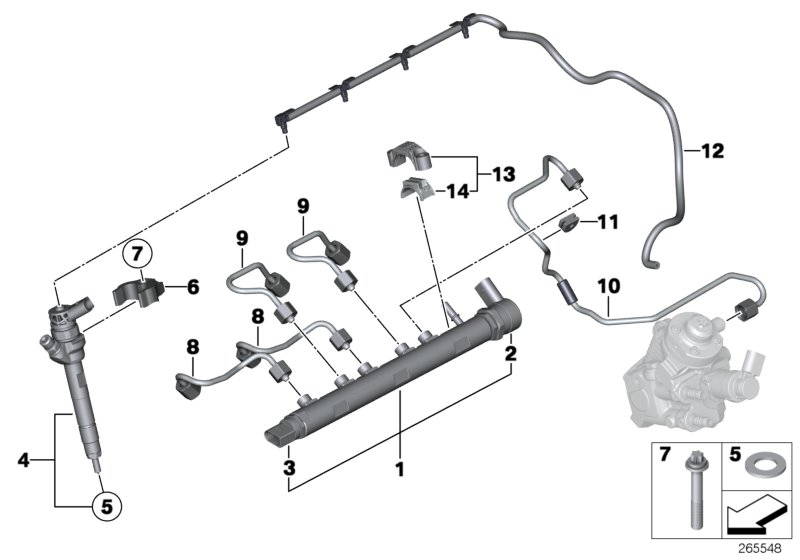 Diagram High pressure accumulator/injector/line for your BMW Z4  