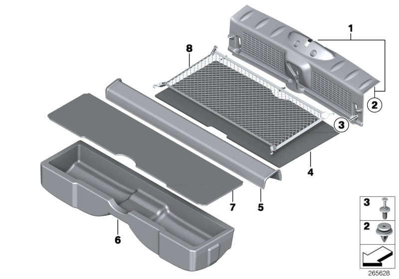 Diagram Trim panel, trunk floor for your MINI