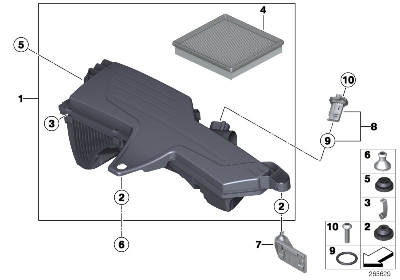 Diagram Intake muffler for your 1996 BMW