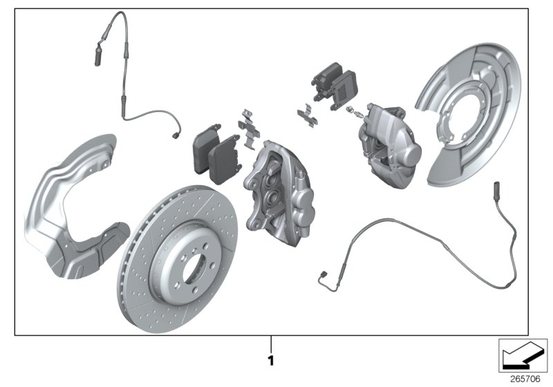 Diagram Set of M Performance brakes front/rear for your 2018 BMW 330iX Sedan  