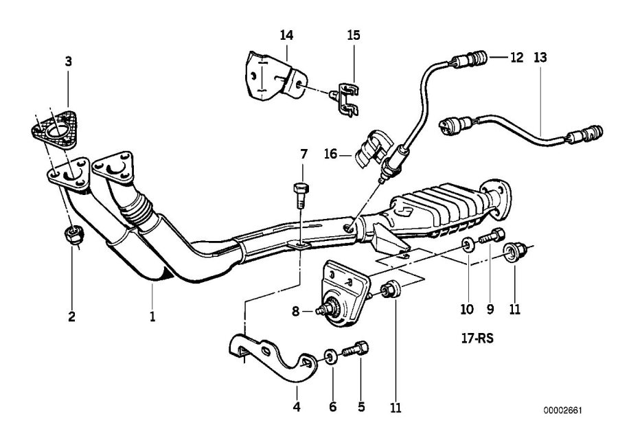 Diagram Catalytic CONVERTER/FRONT silencer for your 2018 BMW M6   