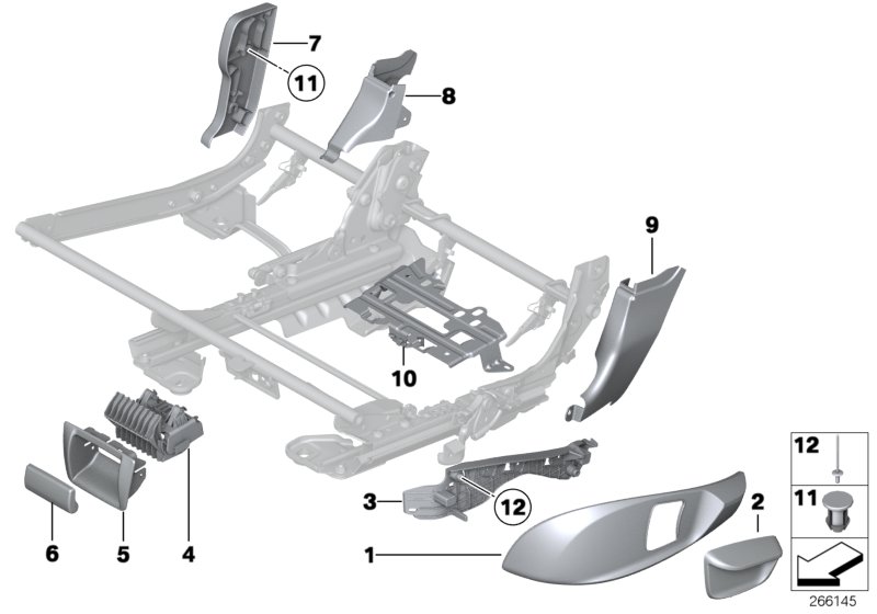 Diagram Seat, rear, seat trim covers for your BMW