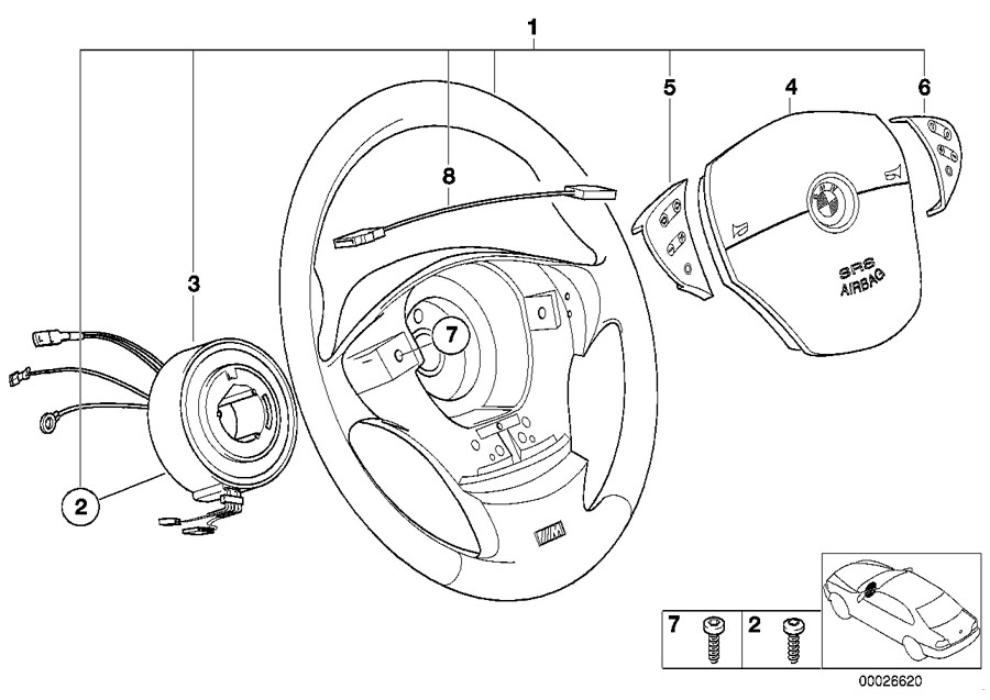 Diagram M sports strng whl,airbag,multifunction for your 2023 BMW X3  30eX 