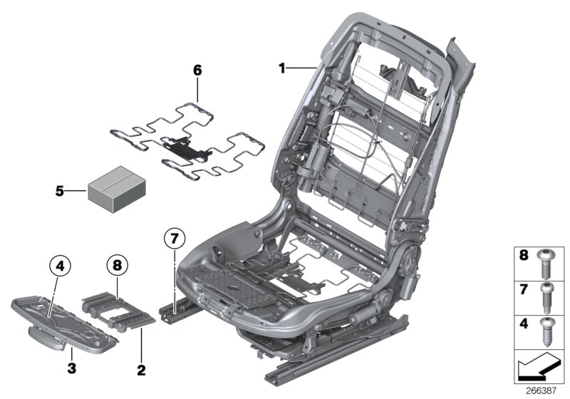 Diagram Seat, front, seat frame for your 2009 BMW M6   