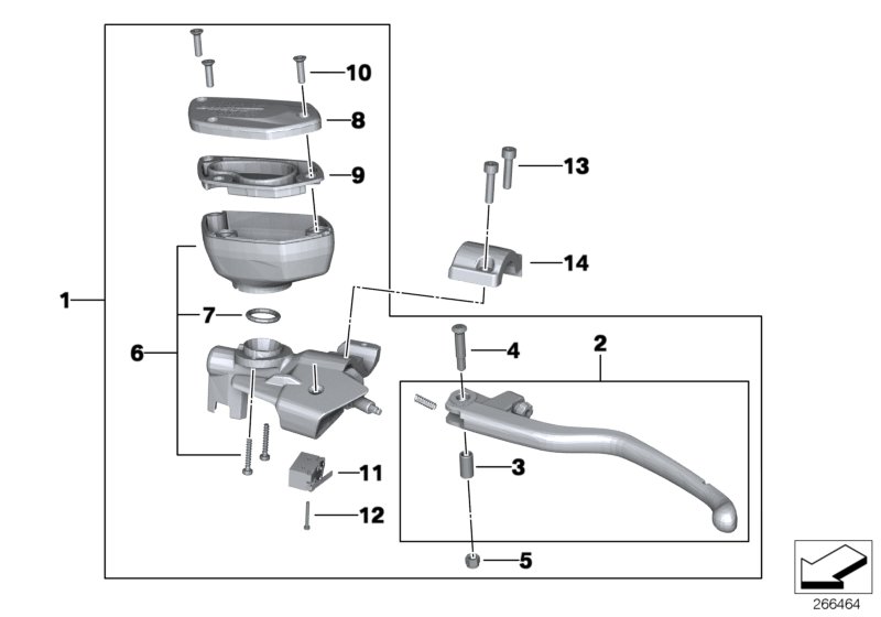 Diagram Clutch lever assembly, smoked glass for your BMW