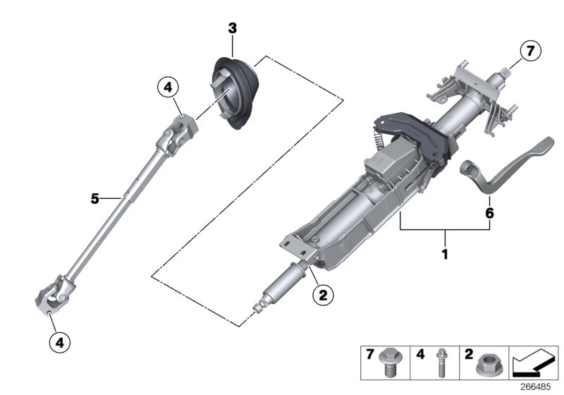 Diagram Steering column man.adjust./Mount. parts for your 2023 BMW X3  30eX 