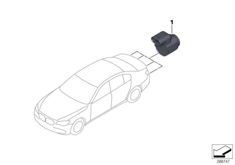 Diagram Park Distance Control (PDC) for your 2001 BMW 740iL   