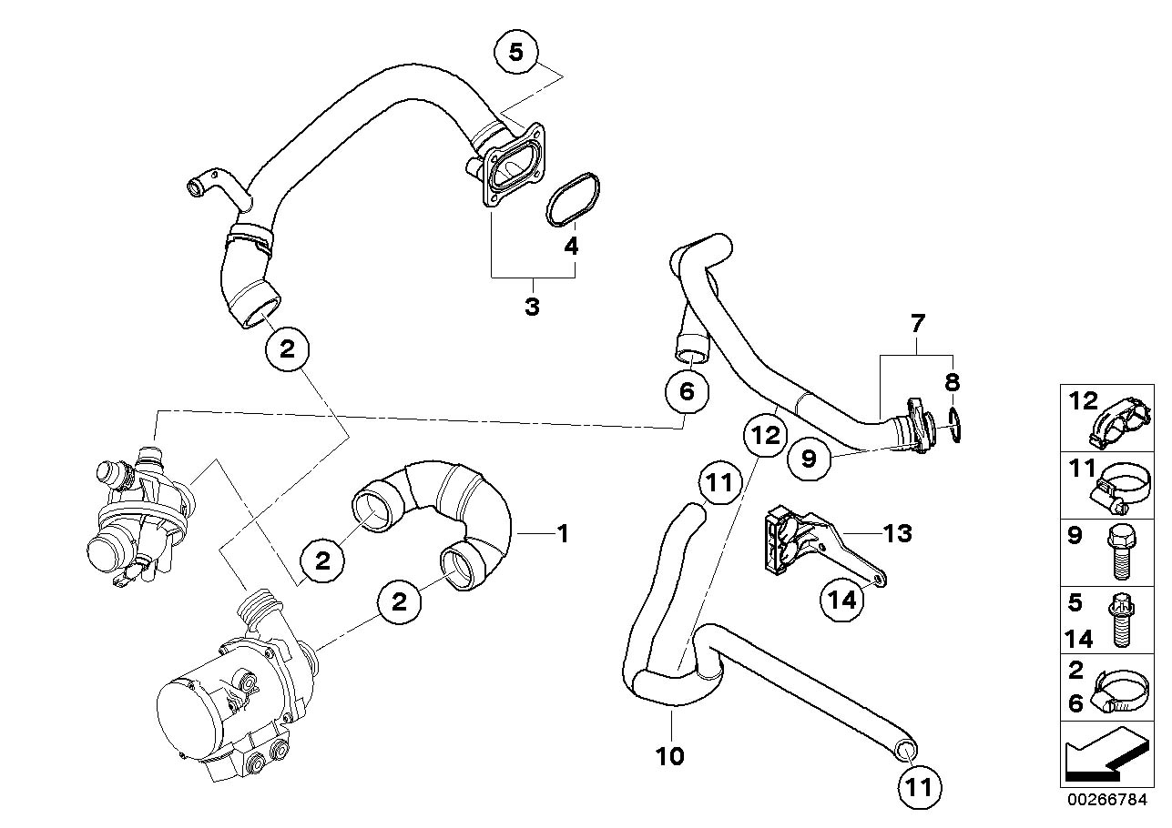 Diagram Cooling System Water Hoses for your 2016 BMW 550i   