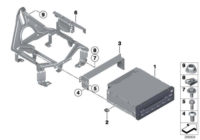 Diagram DVD Changer/Bracket for your BMW