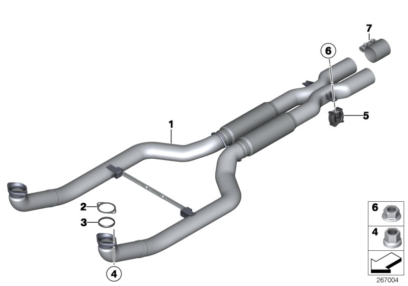 Diagram Front muffler for your 2010 BMW 528i   