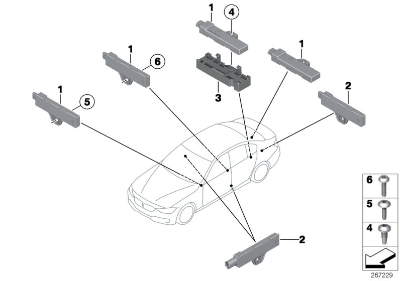 Le diagramme Pièces d"antenne Accès Confort pour votre BMW 430i  