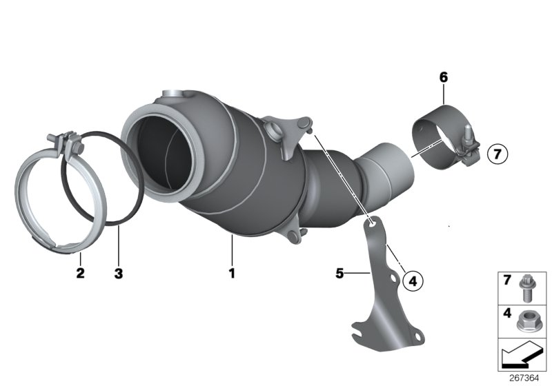 Diagram Engine-side catalytic converter for your 1977 BMW 530i   
