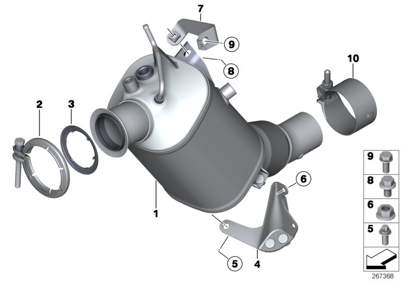 Diagram Catalyser/Diesel particulate filter for your BMW