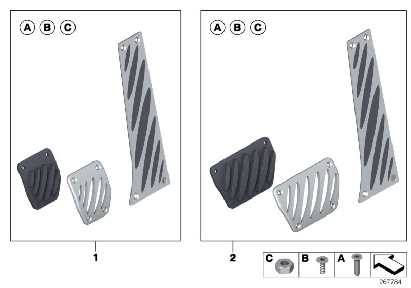 Diagram BMW Performance Alu pedal plates for your 2009 BMW 135i   