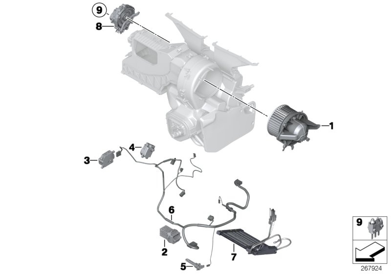 Diagram ELECTRIC PARTS FOR AC UNIT for your MINI