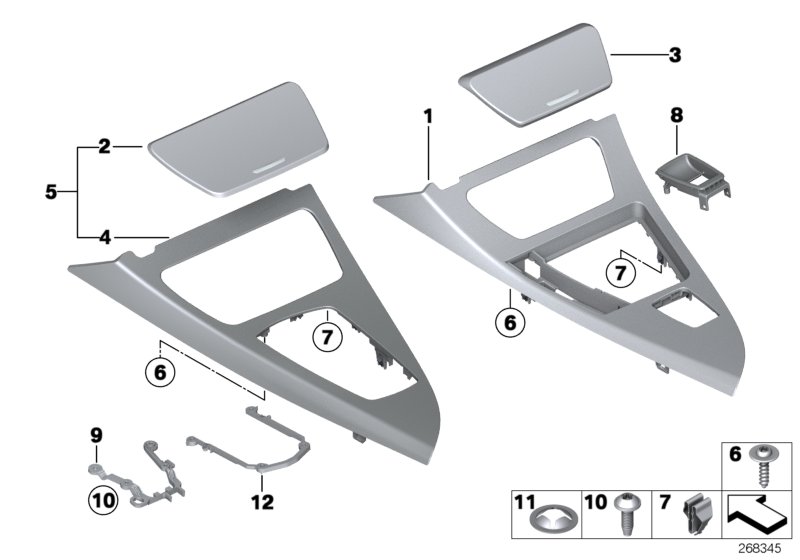 Diagram Decor trims, centre console for your 2023 BMW X3  30eX 