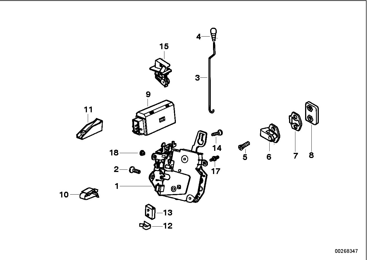 Diagram Door lock front for your BMW