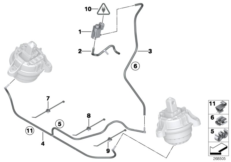 Diagram Vacuum control-Engine bearing for your BMW