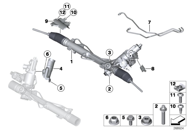 Diagram Hydro steering box-active steering (afs) for your 2019 BMW X5   