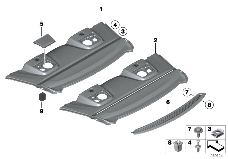 Diagram REAR WINDOW SHELF for your BMW M6  