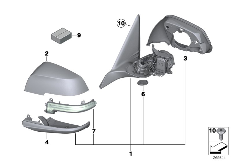 Diagram Exterior mirror (S760A) for your 1990 BMW M3   