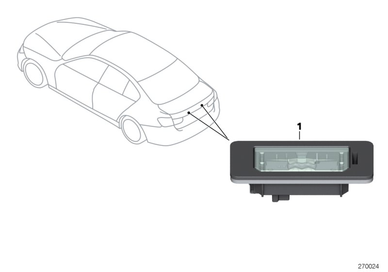 Diagram License plate lamp, LED for your 2014 BMW 320i   