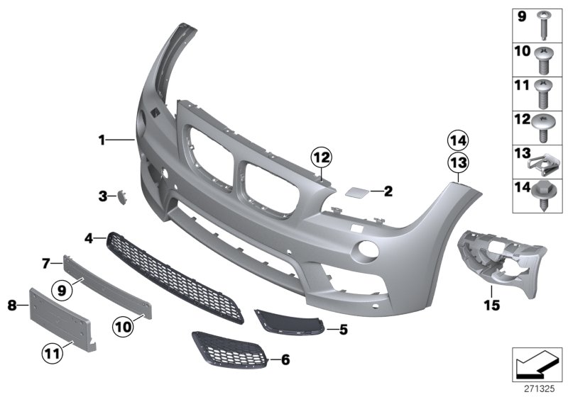 Diagram M Trim, front for your 2017 BMW 540i   