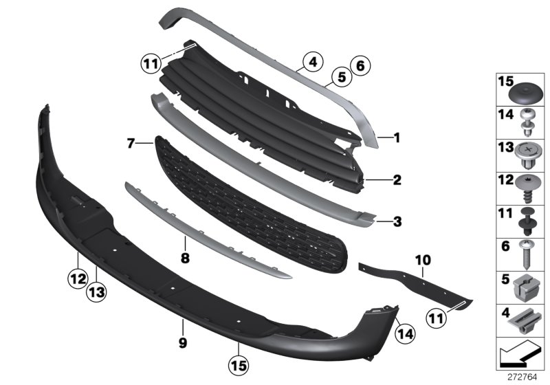 Diagram Trim, decor elements, front for your MINI