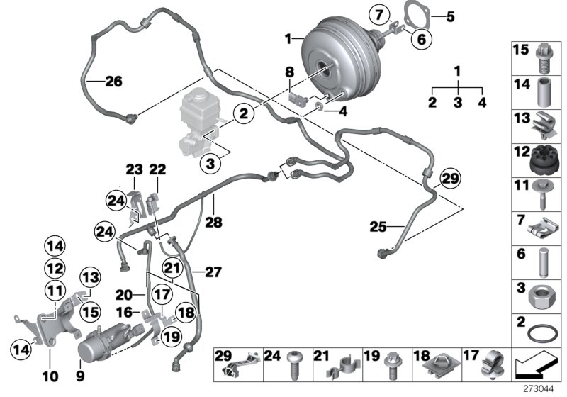 Diagram Power brake unit depression for your BMW