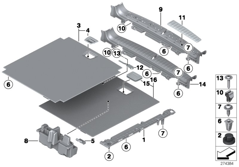 Diagram Trim panel, trunk floor for your 2021 BMW X4   