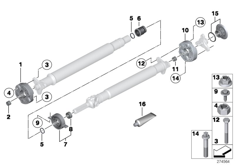 Diagram Drive shaft, single components for your BMW 230i  